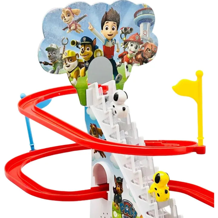 Paw Petrol Dog Chasing Game, Kids Dog Racing Track Climbing Stairs Track For Kids