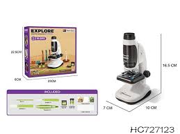 Explore Science Microscope Set – Blue | With 7 LR44 Batteries | P.Box