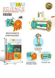 3‑in‑1 DIY Mechanics & Gravity Science Kit (Wooden STEM Set)