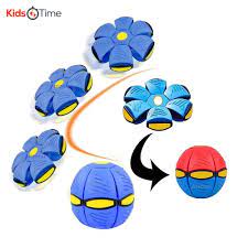 Magic Flying Saucer Ball Frisbee Deformation UFO Football Flat Throw Disc with 3 LED Light Flying Toys