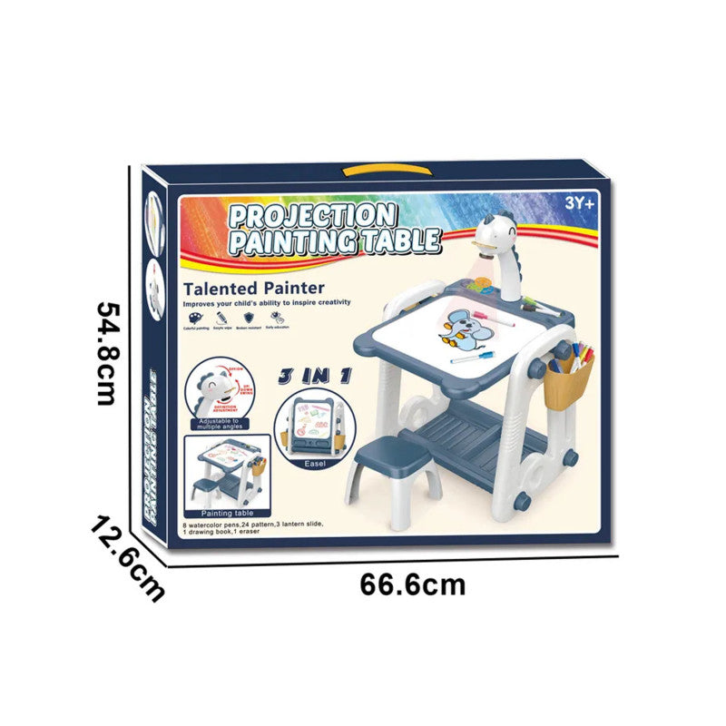 3-in-1 Kids Projection Drawing Table & Art Easel Set