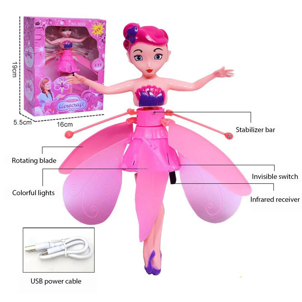 Magic Flying Fairy Princess Doll with Hand Sensor Flying Dancing Doll Toy