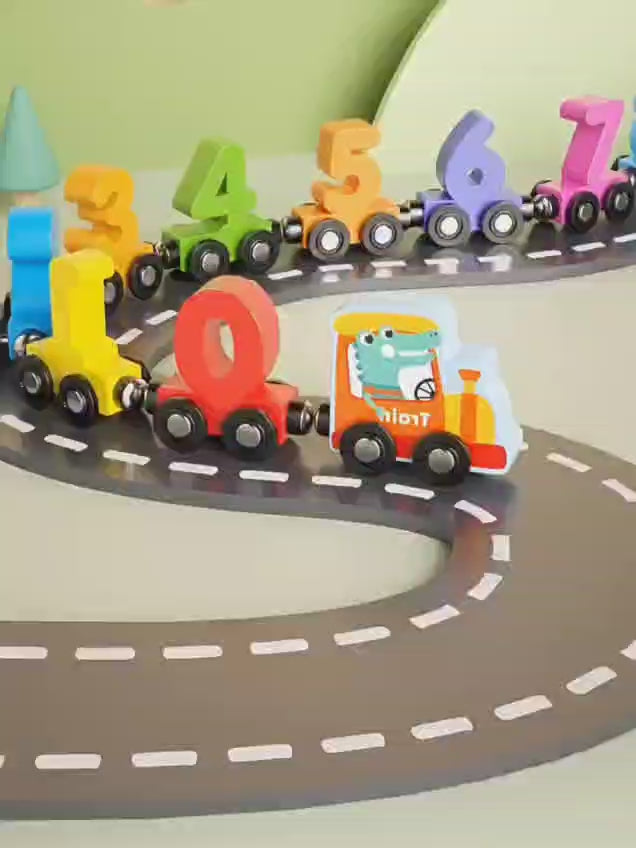 Magnetic Wooden Train Set for Toddlers 🌈
