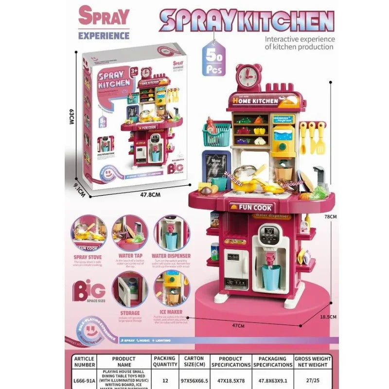 Deluxe Kids Play Kitchen Set – Pretend Cooking Toy